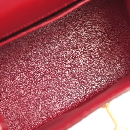 Hermes * Braise Porosus Mini Kelly 20 2way Sellier Handbag