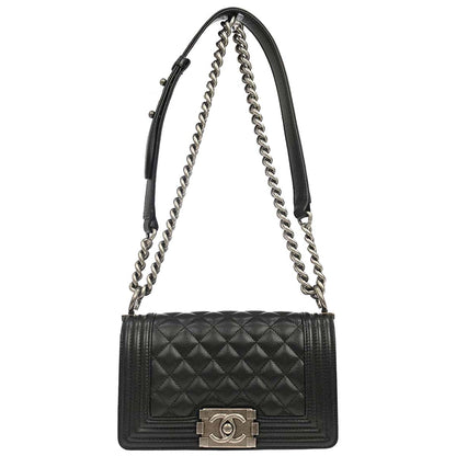 Boy Chanel 2019 Black Caviar Skin Small Chain Shoulder Bag