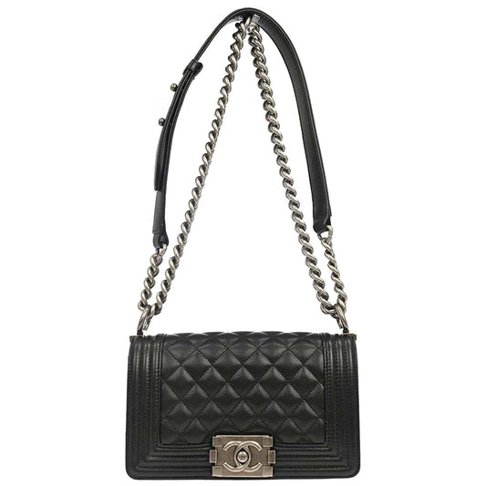 Boy Chanel 2019 Black Caviar Skin Small Chain Shoulder Bag