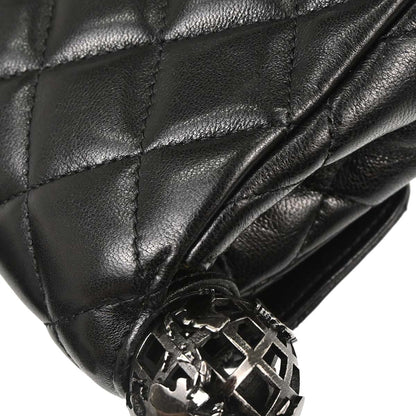 Chanel Black Lambskin Around the World Handbag