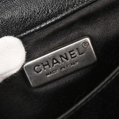Chanel Black Lambskin Around the World Handbag