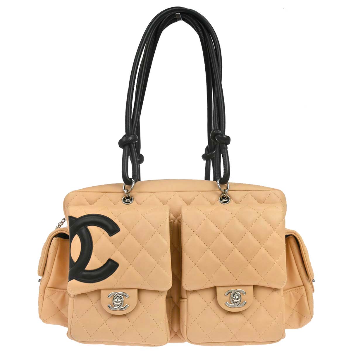Chanel Beige Calfskin Cambon Ligne Reporter Bag Handbag