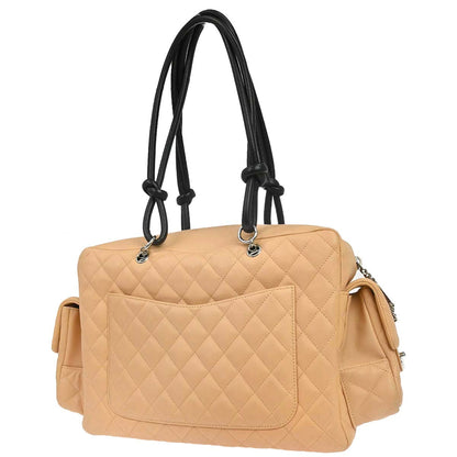 Chanel Beige Calfskin Cambon Ligne Reporter Bag Handbag
