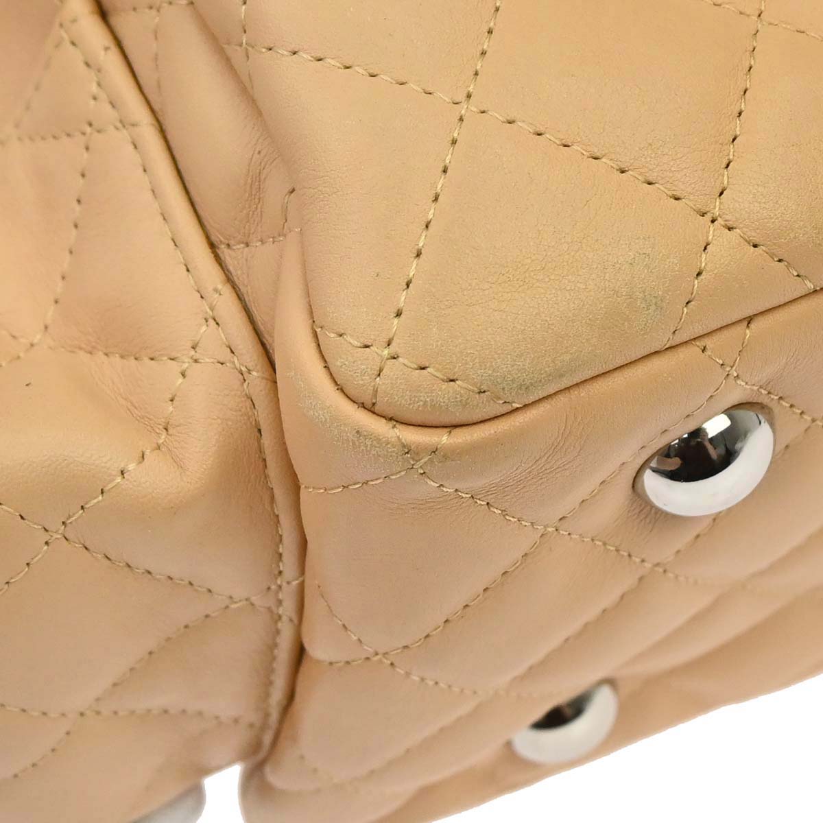 Chanel Beige Calfskin Cambon Ligne Reporter Bag Handbag