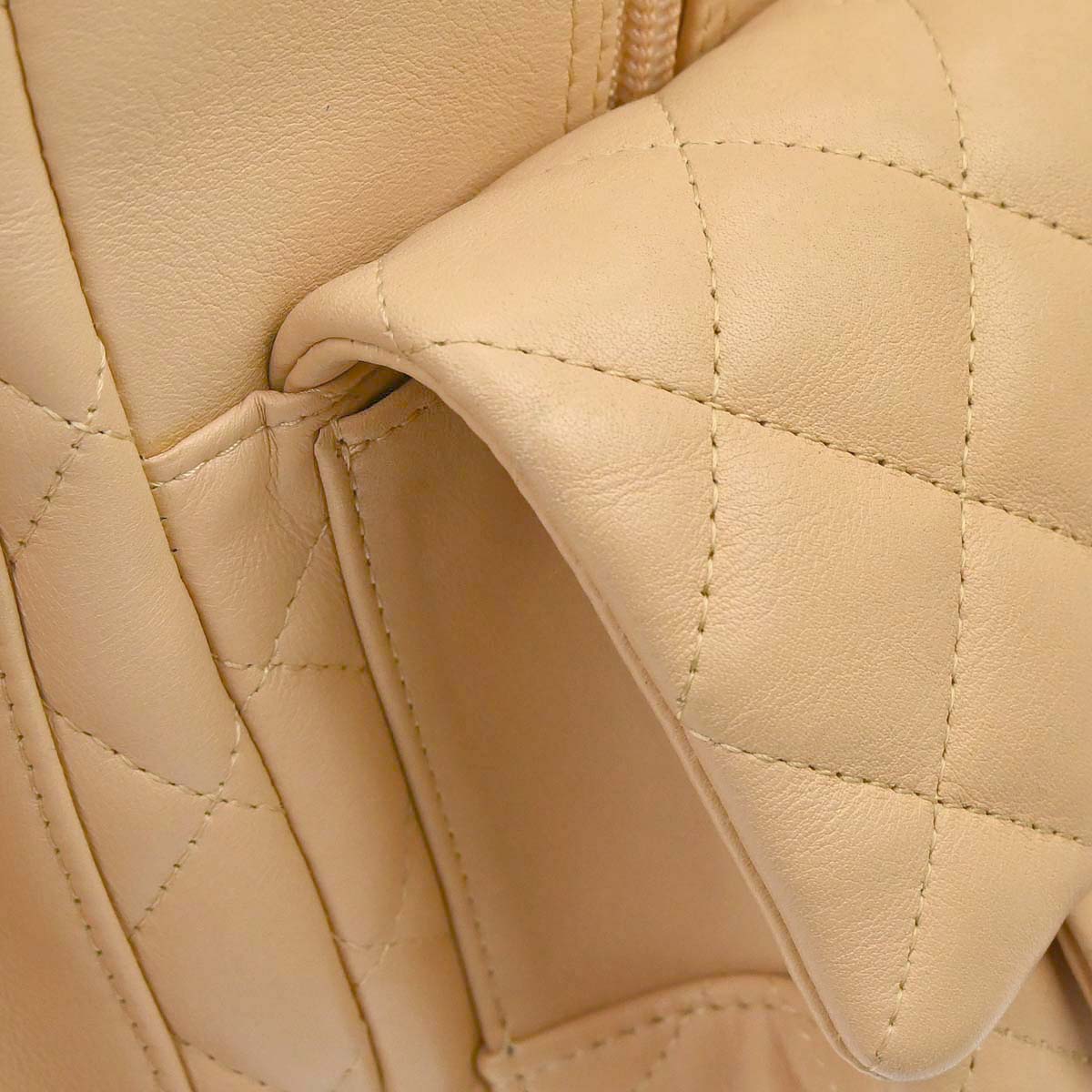 Chanel Beige Calfskin Cambon Ligne Reporter Bag Handbag