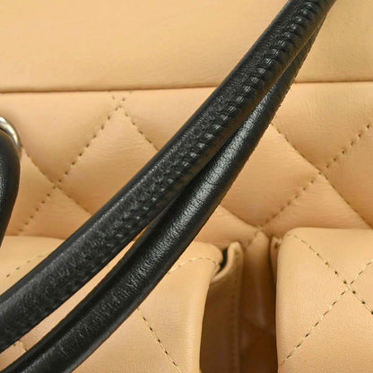 Chanel Beige Calfskin Cambon Ligne Reporter Bag Handbag