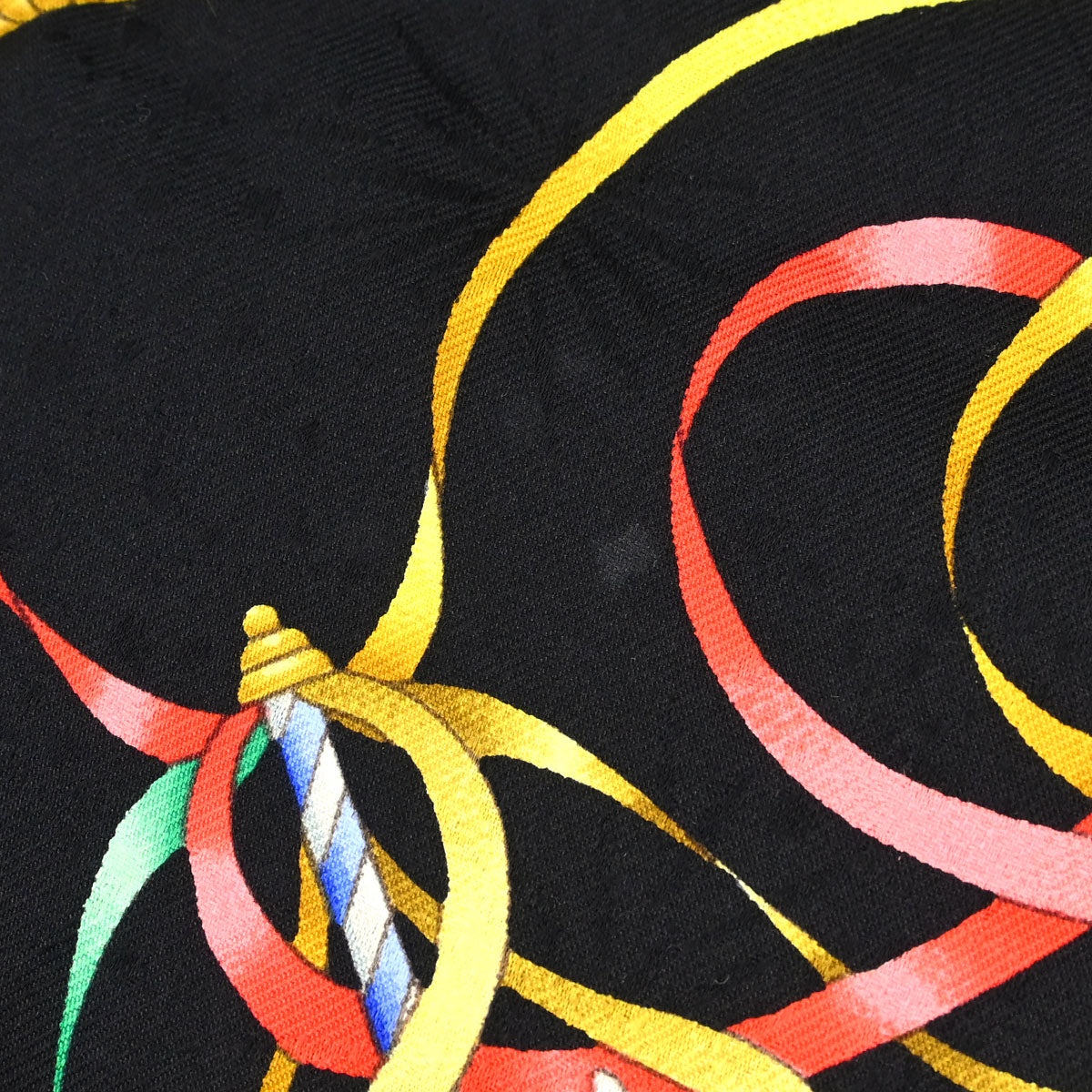 Hermes Scarf Carre 90 Luna Park Black Small Good