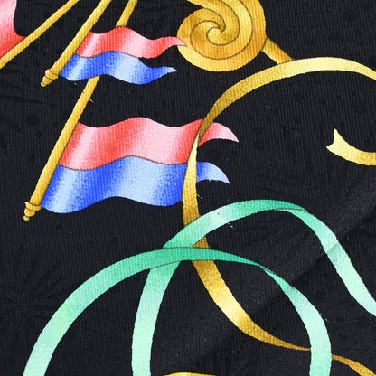 Hermes Scarf Carre 90 Luna Park Black Small Good