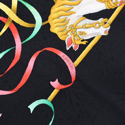 Hermes Scarf Carre 90 Luna Park Black Small Good