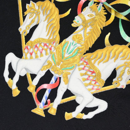 Hermes Scarf Carre 90 Luna Park Black Small Good