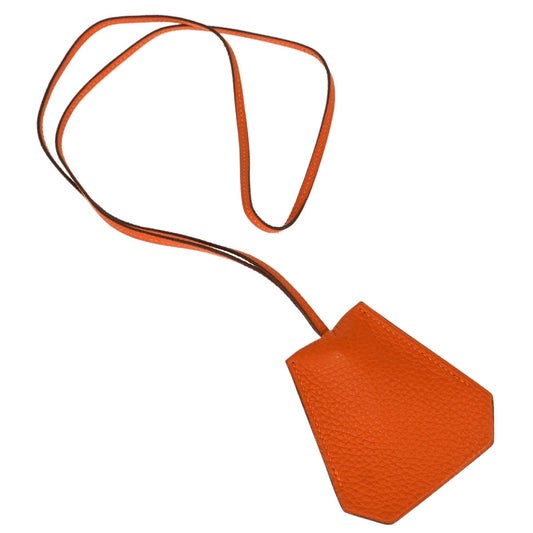 Hermes by Margiela Orange Taurillon Clochette Necklace Pendant