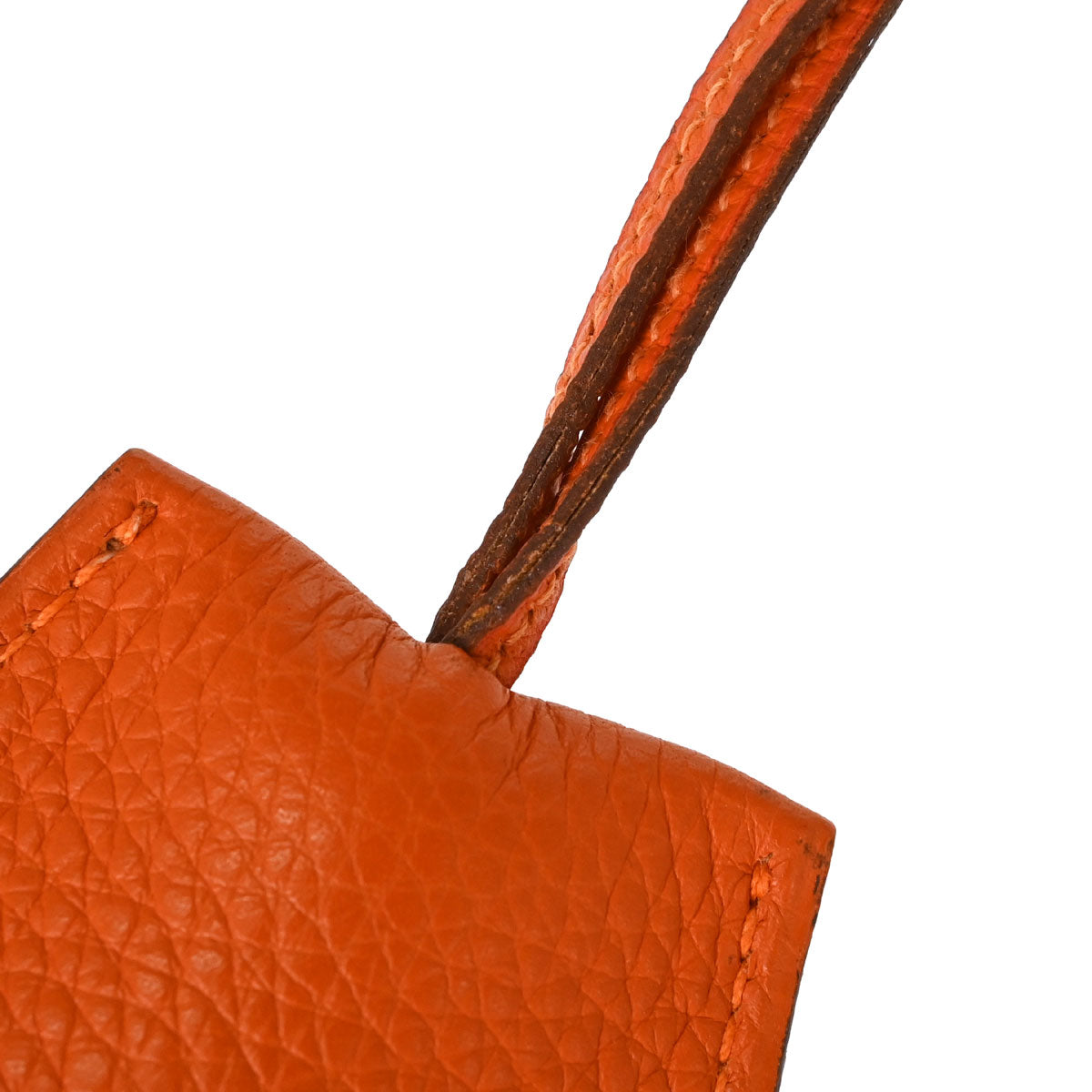 Hermes by Margiela Orange Taurillon Clochette Necklace Pendant