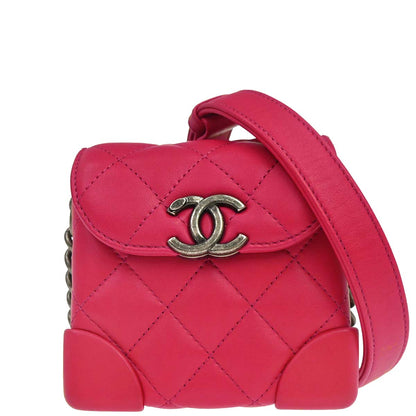 Chanel Pink Lambskin Vanity Shoulder Bag