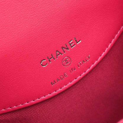 Chanel Pink Lambskin Vanity Shoulder Bag