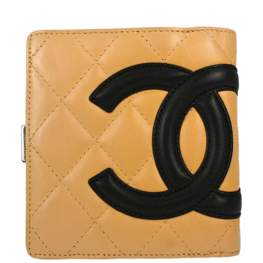 Chanel Beige Calfskin Cambon Ligne Bifold Wallet
