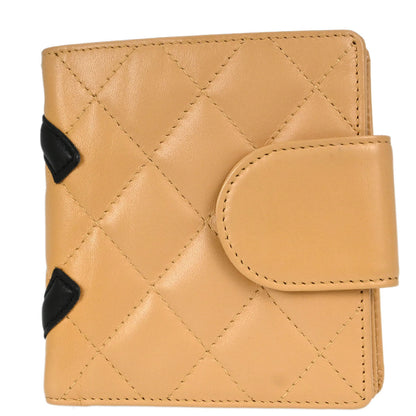 Chanel Beige Calfskin Cambon Ligne Bifold Wallet