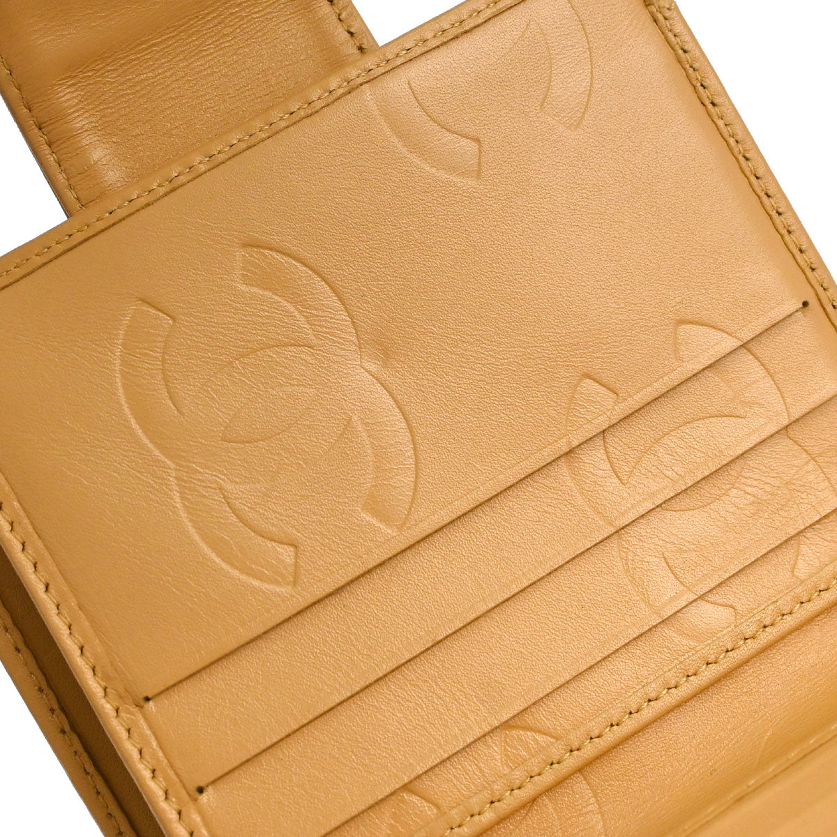 Chanel Beige Calfskin Cambon Ligne Bifold Wallet