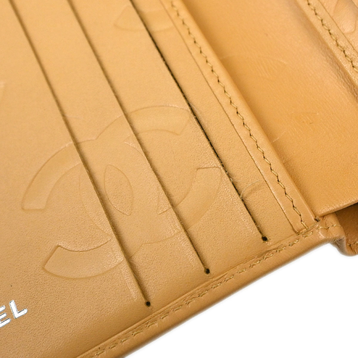 Chanel Beige Calfskin Cambon Ligne Bifold Wallet