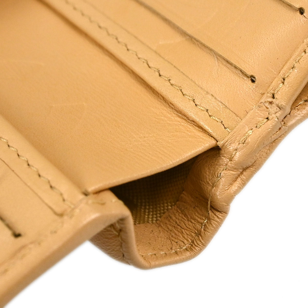 Chanel Beige Calfskin Cambon Ligne Bifold Wallet