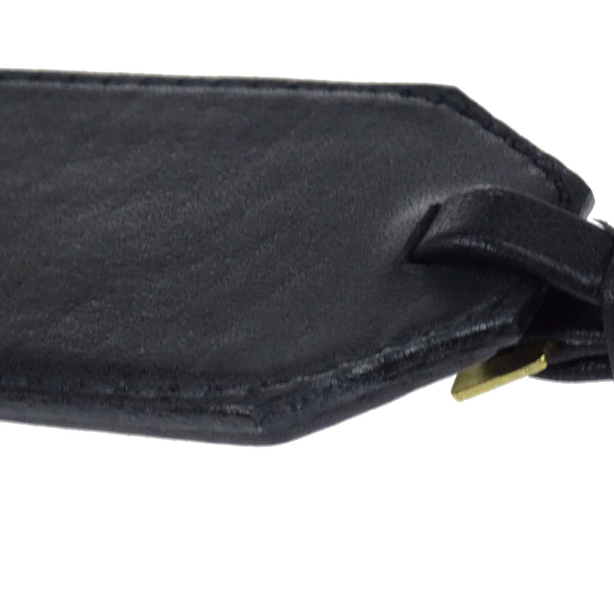 Chanel Dangle Leather Brooch Pin Gold Black 94P