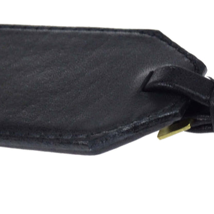 Chanel Dangle Leather Brooch Pin Gold Black 94P