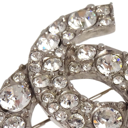 Chanel CC Brooch Pin Silver Rhinestone 09V