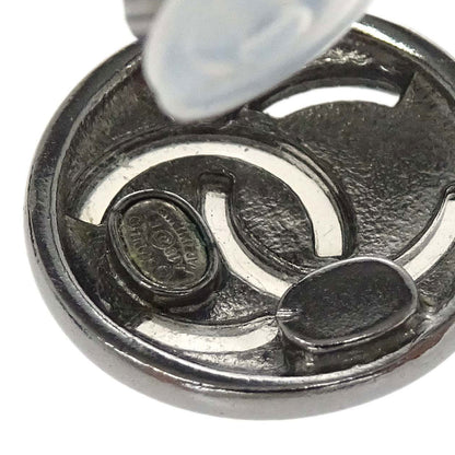 Chanel Button Clip-On Earrings Silver A18K