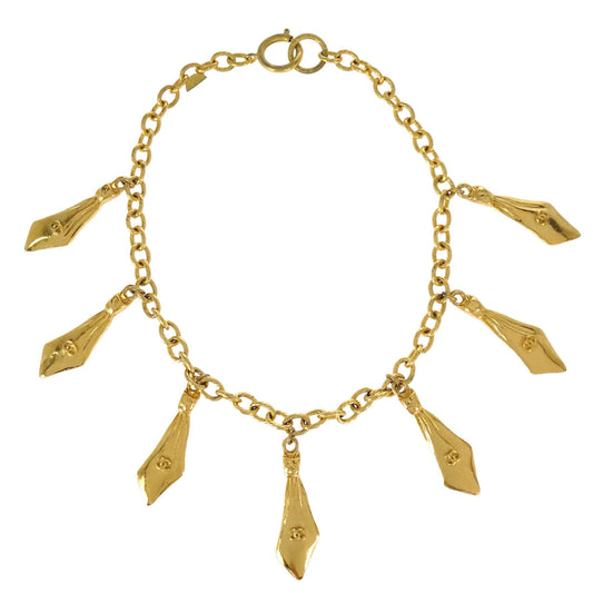 Chanel Gold Chain Tie Motif Necklace