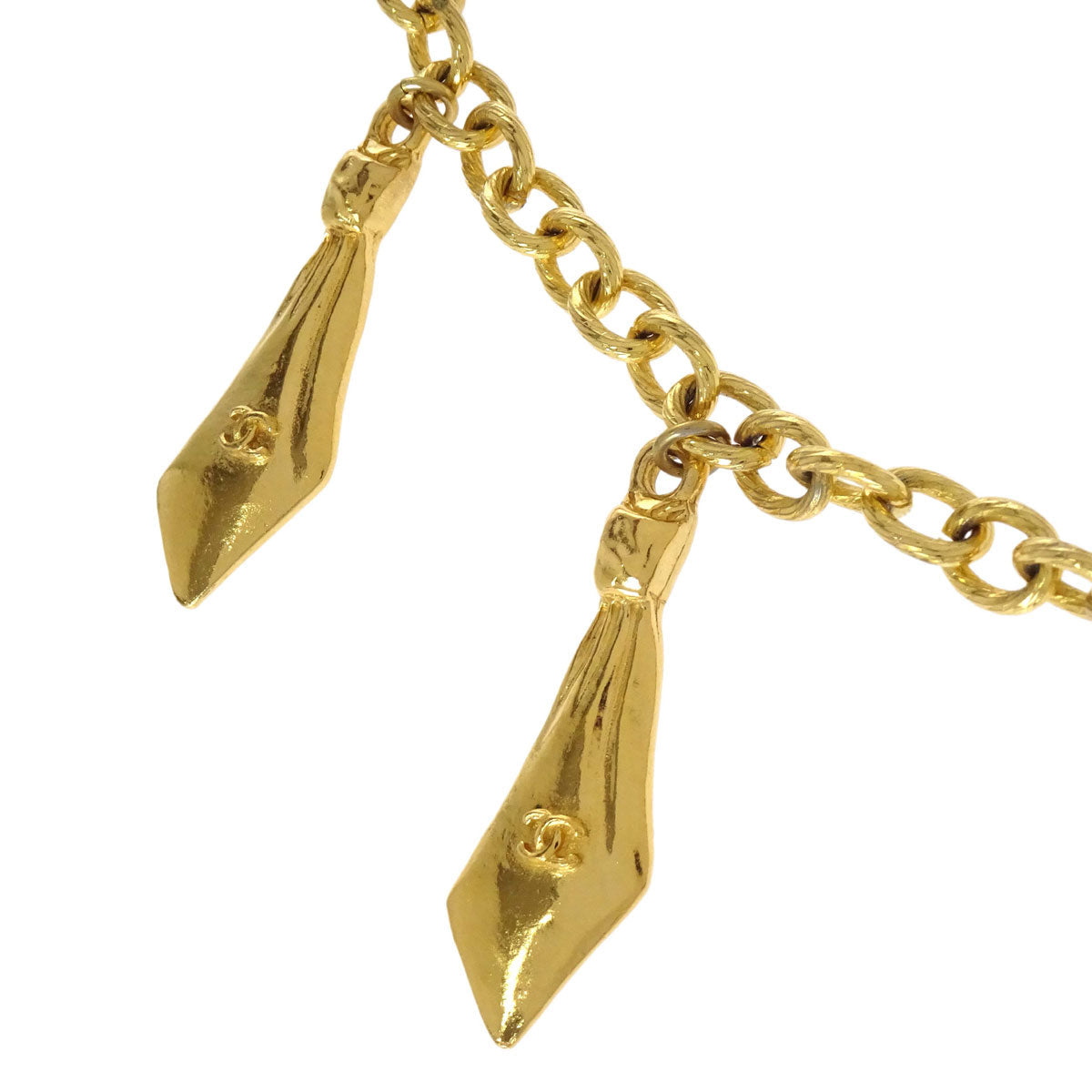 Chanel Gold Chain Tie Motif Necklace