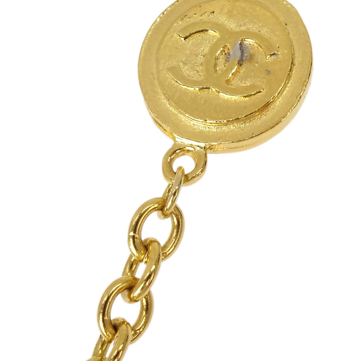 Chanel Medallion Long Chain Necklace Gold