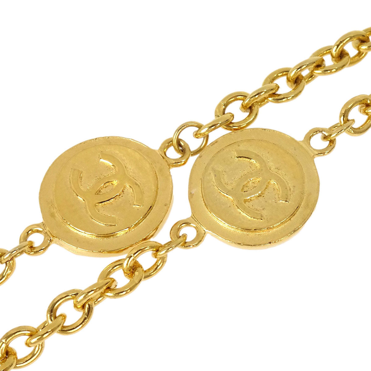 Chanel Medallion Long Chain Necklace Gold