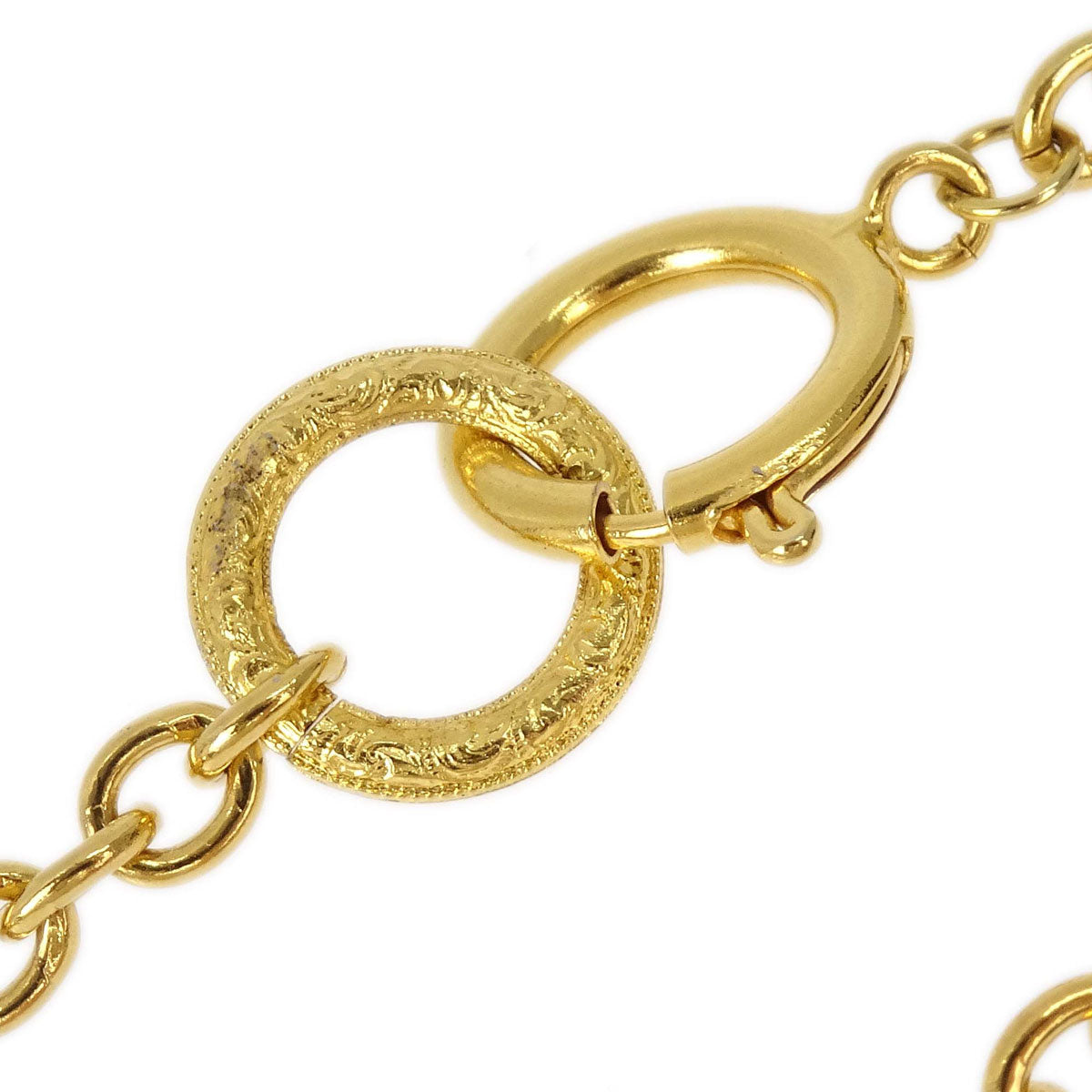 Chanel Medallion Long Chain Necklace Gold