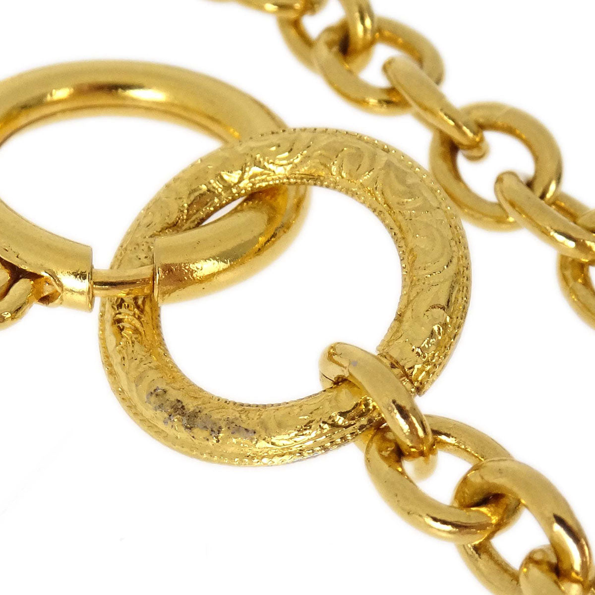 Chanel Medallion Long Chain Necklace Gold