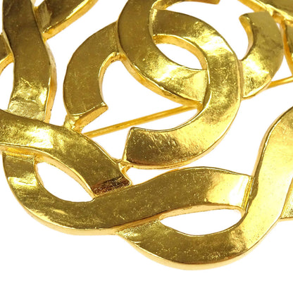 Chanel Camellia CC Brooch Pin Gold 97P