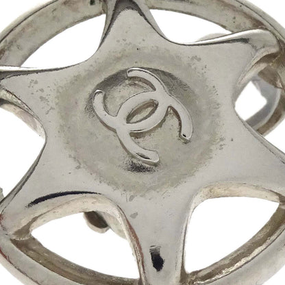 Chanel CC Button Clip-On Earrings Silver 97A
