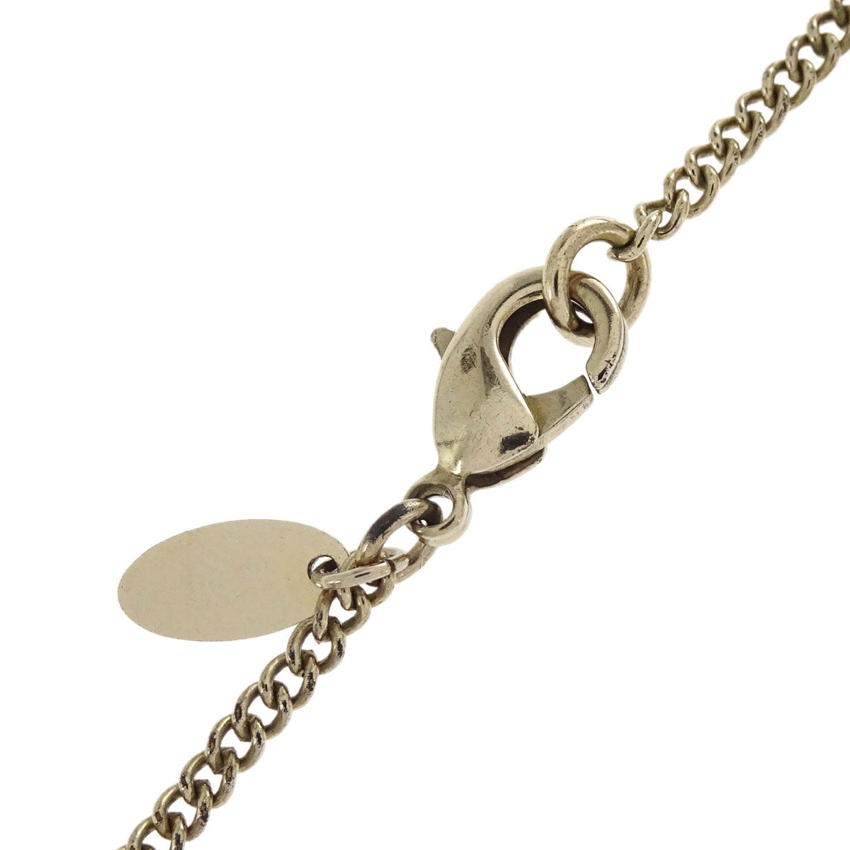Chanel Rhinestone Costume Pearl Gold Ivory CC Necklace 07A