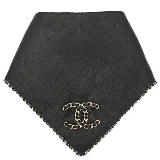 Chanel Black Lambskin Bandana 19 Small Good