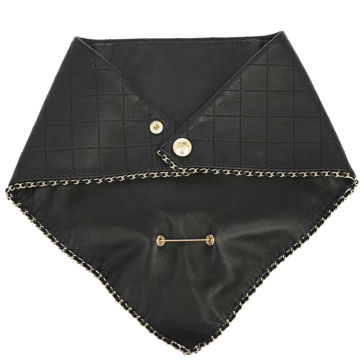 Chanel Black Lambskin Bandana 19 Small Good