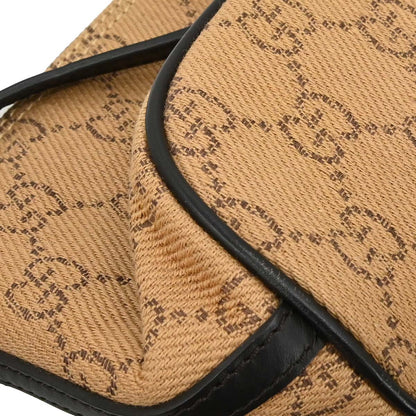 Gucci Brown Black Canvas GG Handbag