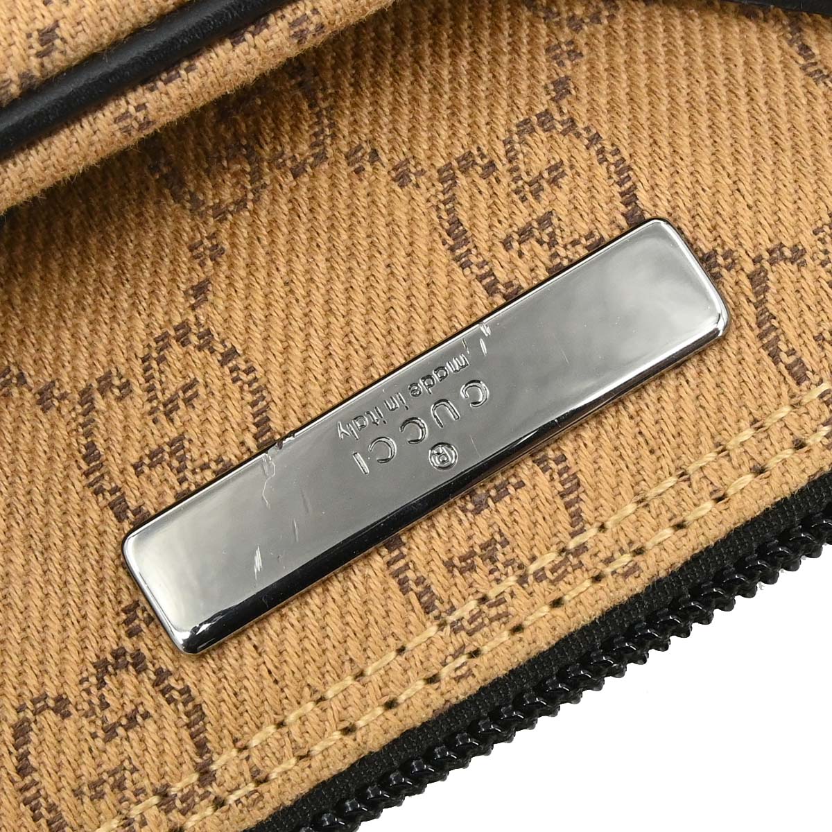 Gucci Brown Black Canvas GG Handbag