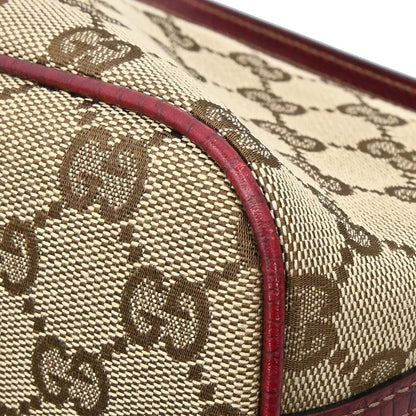 Gucci Beige Bordeaux Canvas GG Handbag