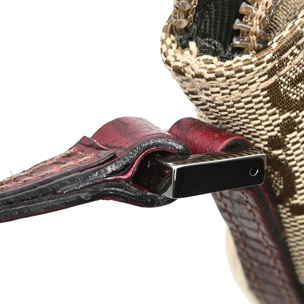 Gucci Beige Bordeaux Canvas GG Handbag