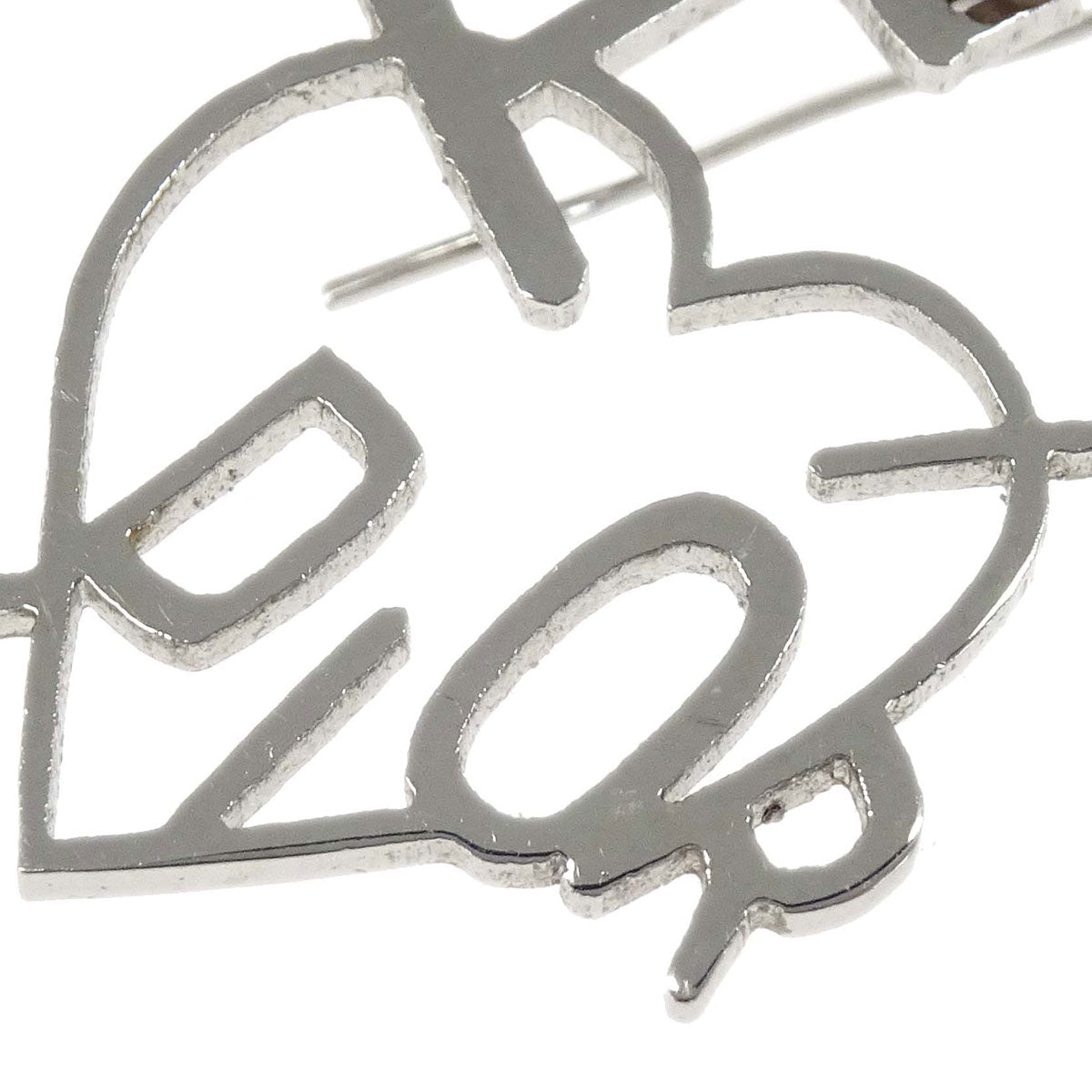 Christian Dior I Love Dior Heart And Arrow Pierced Earrings Silver