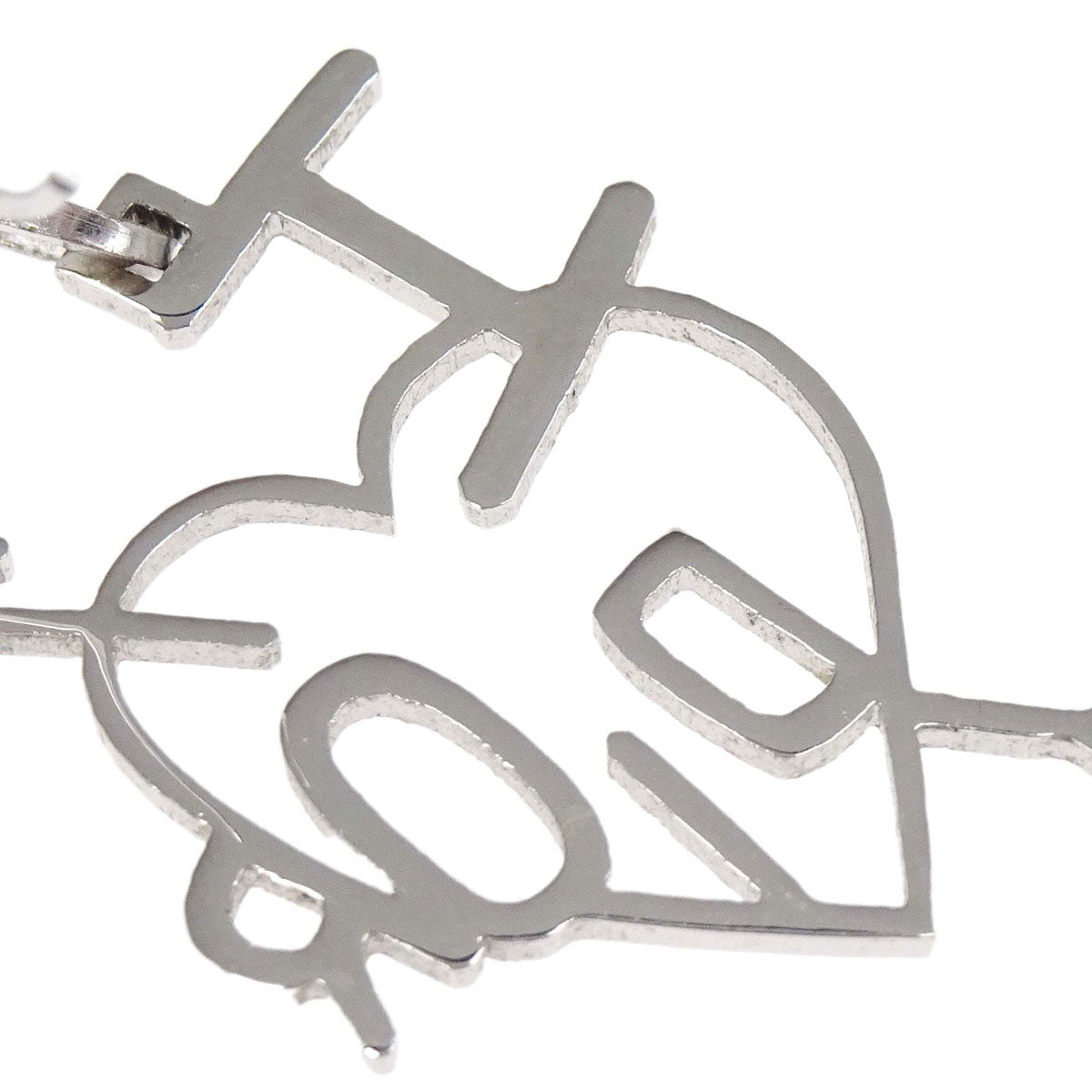 Christian Dior I Love Dior Heart And Arrow Pierced Earrings Silver