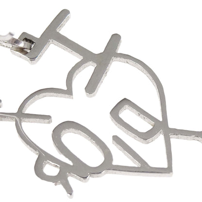 Christian Dior I Love Dior Heart And Arrow Pierced Earrings Silver