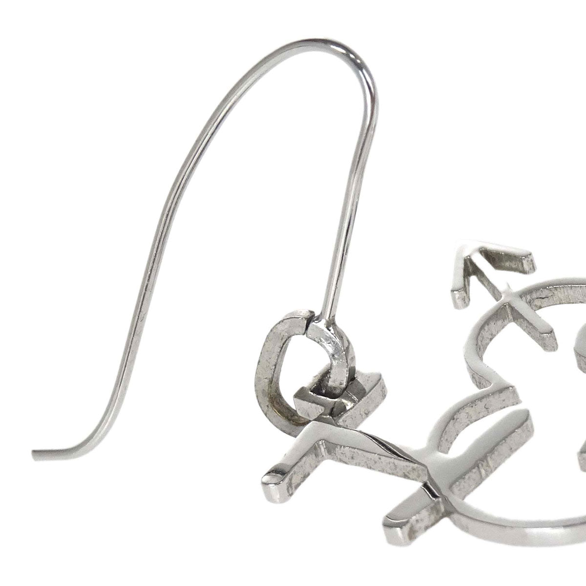 Christian Dior I Love Dior Heart And Arrow Pierced Earrings Silver