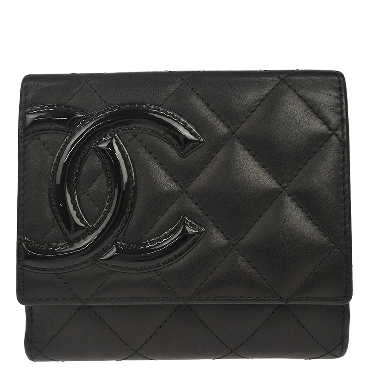 Chanel 2012-2013 Black Calfskin Cambon Ligne Bifold Wallet