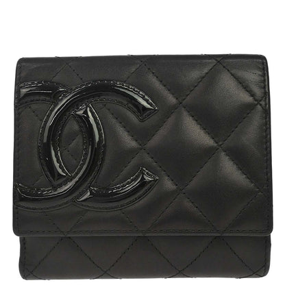 Chanel 2012-2013 Black Calfskin Cambon Ligne Bifold Wallet