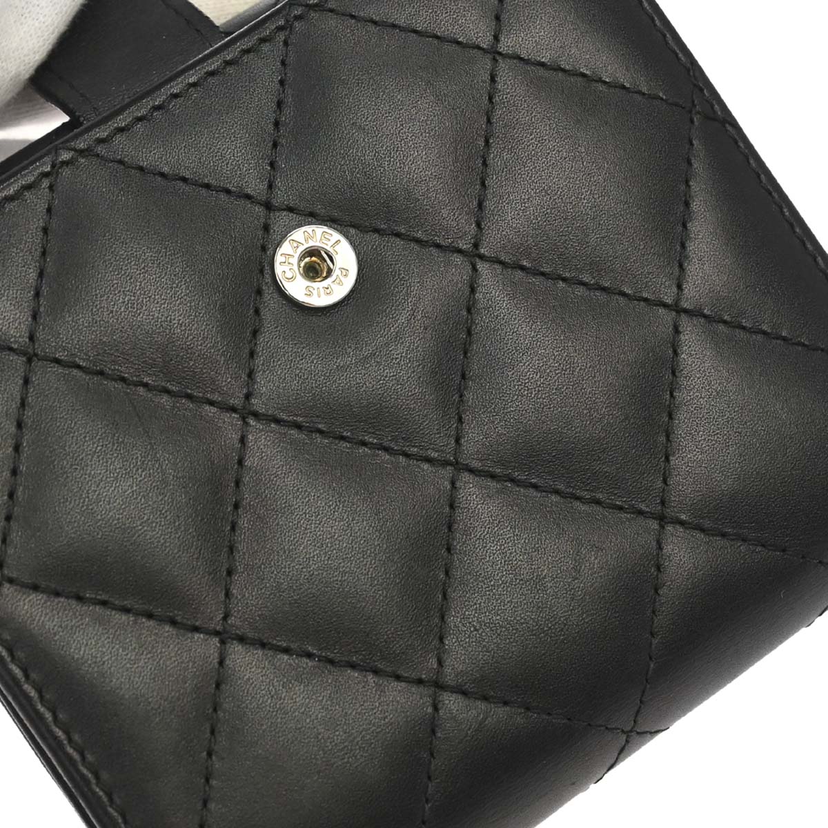 Chanel 2012-2013 Black Calfskin Cambon Ligne Bifold Wallet