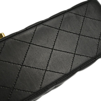 Chanel 2014 Black Lambskin Medium Classic Double Flap Shoulder Bag